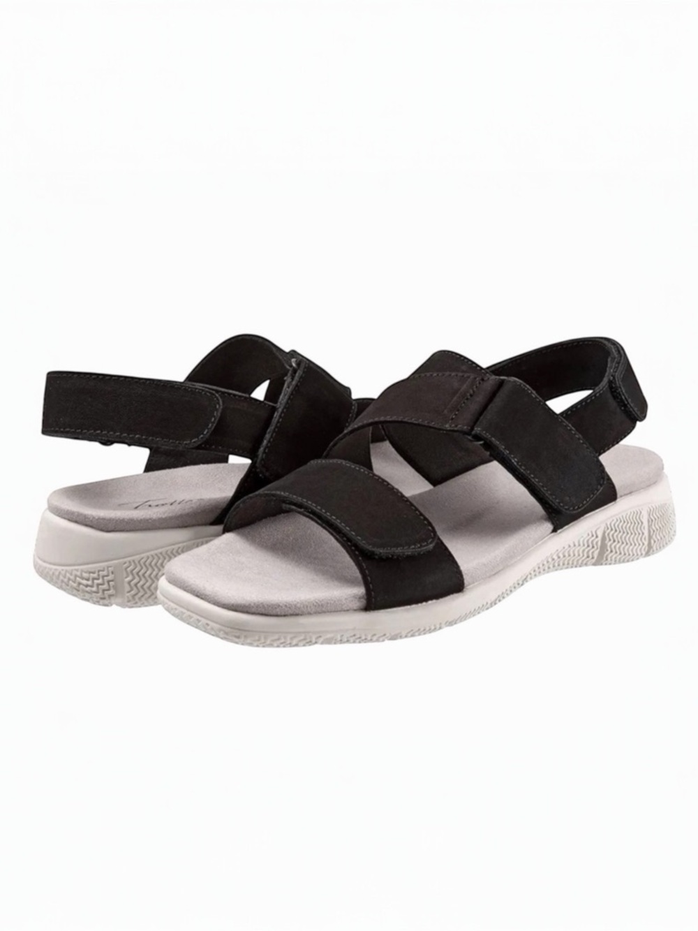 Trotters Tatia Adjustable Strap Comfort Sandals Nubuck Suede Black 10.5 NEW
